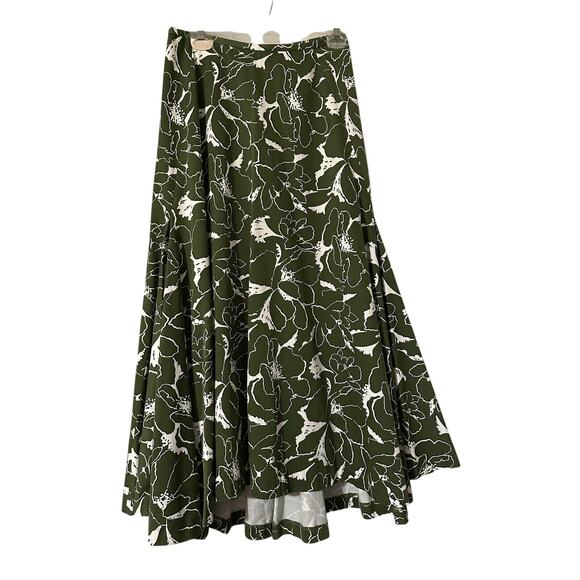 J. Peterman Dresses & Skirts - The J Peterman Company Skirt Womens 6 Green Floral Full Long Cotton Maxi